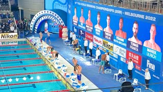 Men’s 100m Backstroke SemiFinal 1  2022 FINA World Short Course Swimming Championships [upl. by Ecirahc]