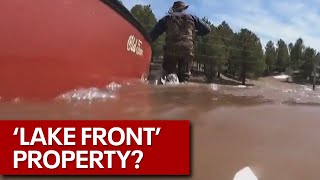 Flagstaff family now living on a lake as snow rapidly melts in high country [upl. by Ahsienod652]