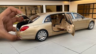 Mini MercedesBenz Maybach S600 Pullman 118 Diecast Model Car Unboxing  Mercedes Shop [upl. by Orfurd]