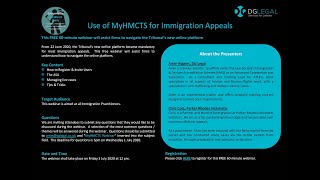 Use of MYHMCTS for Immigration Appeals Webinar [upl. by Ortiz806]