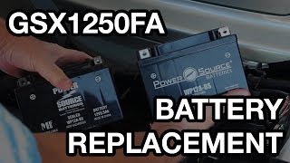 Suzuki GSX1250FA Battery Replacement [upl. by Leith939]