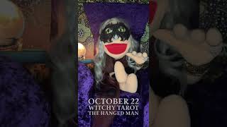 Oct 22 Witchy Tarot  Hanged Man puppet Witch TarotReading TarotQueen TarotWitch October [upl. by Sokin]