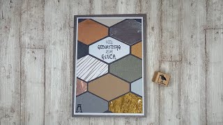 Flotte geometrische Geburtstagskarte  Karte für Männer m Catsonappletrees Heindesign amp Stampin Up [upl. by Newfeld]