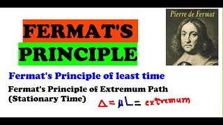 FERMATS PRINCIPLE  PRINCIPLE OF LEAST TIME  PRINCIPLE OF EXTREMUM PATH [upl. by Devaney]