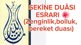 SEKİNE DUÂSI ESRARI 🌺  Zenginlikbolluk bereket duâsı [upl. by Liamaj]