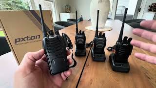 pxton walkie talkies for Adults Long Range with Upgraded Earpiece Review [upl. by Sahcnip]