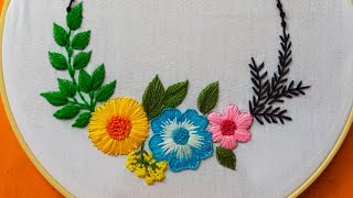 Beautiful Flower Embroidery Design for Beginner Simple Embroidery Design [upl. by Lorain]