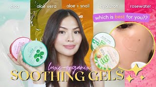 🧡 LUXE ORGANIX SOOTHING GELS WHICH ONE SUITS ME BEST 🤔🌿 • Joselle Alandy [upl. by Idolem]