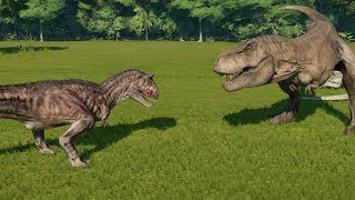 CarnotaurusModified VS TRex IRex Spinosaurus Giganotosaurus and Allosaurus  JWE [upl. by Atnovart]