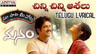 Chinni Chinni Ashalu Song With Telugu Lyrics quotమా పాట మీ నోటquot Naga Chaitanya Samantha [upl. by Ahsaten]