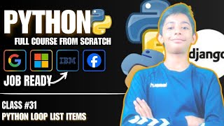 Python Loop List  Python Tutorial  Class 31  Hindi [upl. by Anivel]