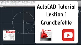 AutoCAD 2D Tutorial Deutsch Lektion 1 Grundbefehle [upl. by Kenji513]