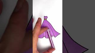 DIY glitter purple wedding dress sparkling shiny craft ideas for kids kids dress kidsart [upl. by Eigla]