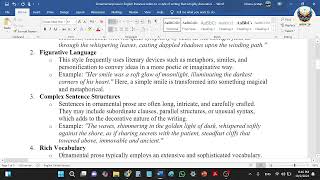 Ornamental prose  Literary terms  English literature  ba  ma  tdvv  ugc  net  nta  Bhanu [upl. by Aitnahs]