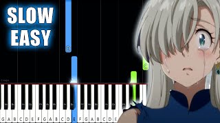 EOS3Taizai  Nanatsu no Taizai OST  SLOW EASY Piano Tutorial [upl. by Notnarb]