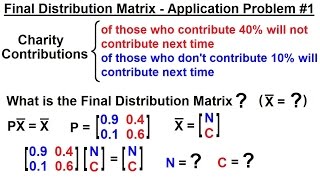 Prob amp Stats  Markov Chains 16 of 38 Application Problem 1 Charity Contributions [upl. by Bettzel]