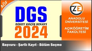 AÖF 2024 DGS Dİkey Geçiş Sınavı  Klavuz Başvuru Bölümler ve Tüm Bilgiler  Tablo 2 Önemi [upl. by Naahs41]