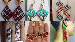 Miyuke Seed Bead delicate Geometric Earrings  Peyote jewellery  Seed Bead EarringsEtsy Australia [upl. by Daniels]