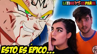 ESPAÑOLES REACCIONAN A DRAGON BALL LATINO VS ESPAÑOL ⚡EL GRITO DE VEGETA⚡🐲DBZ🐲 [upl. by Betti]