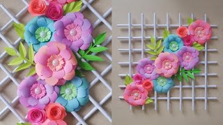 Colorful Paper Wall Decoration Idea  Paper Flower Wallmate [upl. by Kere412]