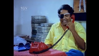 Mukhyamantri Chandru Telephone Comedy Scene  Tennis Kishna  Karnana Sampathu Kannada Movie Scenes [upl. by Hannasus]