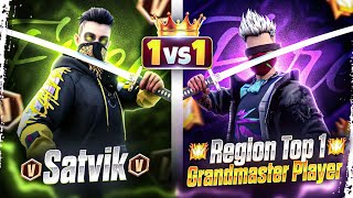 satvik VS grandmaster Region TOP1😮BR Rank player of INDIA 🇮🇳  Garena Free Fire Max [upl. by Ranie]