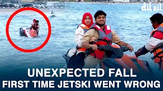 WE FELL INTO WATER FROM JETSKI TheDubaiCouple [upl. by Anirol]