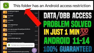 Obbdata folder access restriction  this folder has android access restriction Zarchiver [upl. by Drannel969]