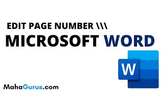 How to Edit Page Number in Microsoft Word  Edit Page Number MS Word [upl. by Eiro787]