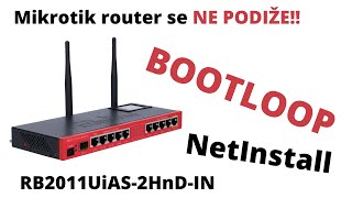 Mikrotik router bootloop Kako reinstalirati RuterOS putem Netinstalla RB2011UiAS2HnDIN [upl. by Elatia]