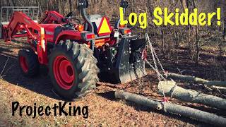 Log Skidder Logging Tractor in the Woods 3 Point Log Skidder [upl. by Akirea]