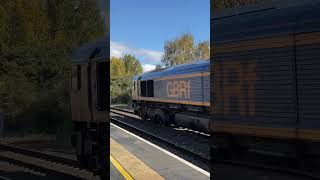 GBRf 66753  Chesterfield 111024 gbrf class66 gbrailfreight chesterfield station train [upl. by Issirk778]