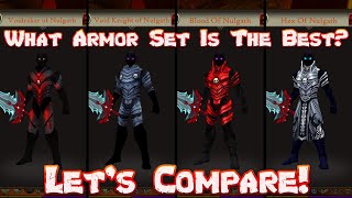 Comparing All The NEW Nulgath Armor Set Stats Whats The Best AdventureQuest 3D [upl. by Beisel]