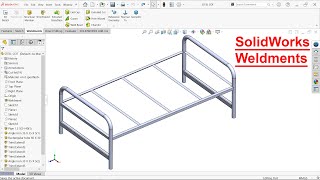 SolidWorks Weldments tutorial Steel Cot Structural member trimextend [upl. by Henke]