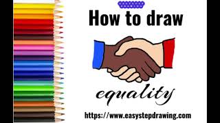 How to draw in easy steps Equality  easystepdrawing easystepdrawing [upl. by Ranchod]