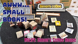 Rolife Simons Coffee House mini Books and signs rolife dollhouse miniature [upl. by Swirsky]