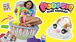 Giant Poopsie Slime Surprise Toilet POOEY PUITTON DIY Slime [upl. by Anoirb]