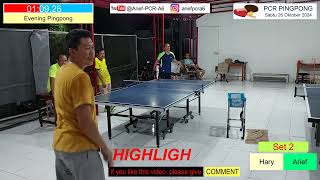 Highlights match use antispin rubber on the backhand Nittaku Best Anti Arief vs Hary PCR Pingpong [upl. by Taber292]