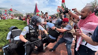 Pepper Spray Deployed Clashes and Arrests at ProPalestine Protest in DC [upl. by Jadwiga198]