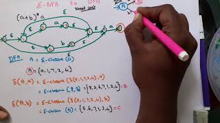 TOC part 18  Epsilon NFA to DFA Example 1 in Tamil [upl. by Aneehc]