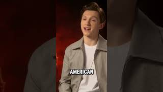 Tom Holland Pretends To Be British tomholland spiderman shots [upl. by Ykceb]