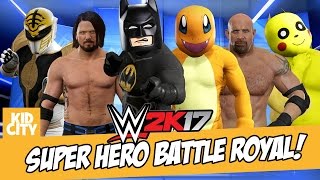 WWE 2K17 Super Heroes Battle Royal with Lego Batman  KCity [upl. by Oeramed]