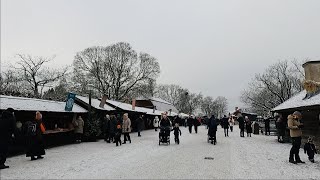 Winter Walk in Stockholm Skansen Christmas market Openair Museum [upl. by Blinnie876]