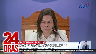 “I imagined myself cutting his head”  VP Sara Duterte realized her relationship with PBBM  24 Oras [upl. by Analrahc]