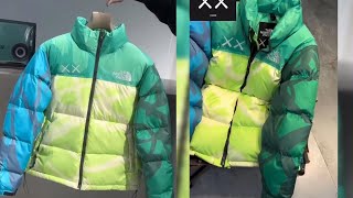 The North Face x KAWS Retro 1996 Nuptse Jacket Safety Green [upl. by Nauqit]