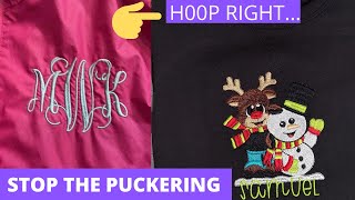 HOW I PREVENT PUCKERING IN MACHINE EMBROIDERY  EMBROIDERY FOR BEDINNERS TIP [upl. by Lilllie852]