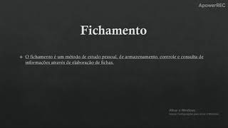 Fichamento Critico [upl. by Dauf]