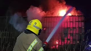 Dorset Sherborne Firefighters tackle large industrial building fire in Stalbridge UK 16032020 [upl. by Zellner369]