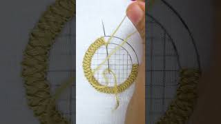 Most attractive round shape hand embroidery sewing tutorial shorts trending embroidery art [upl. by Emmie]