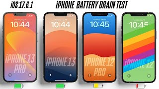 iOS 1761 iPhone 13 Pro vs 13 vs 12 Pro vs 12 Battery Drain Test [upl. by Atiz621]